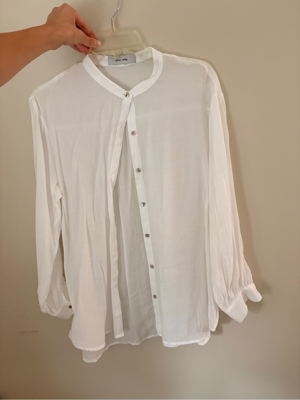 Etro Relaxed White Band Collar Button-Down Shirt
